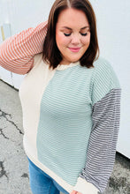 Load image into Gallery viewer, Feeling Casual Rust &amp; Olive Two-Tone Knit Color Block Top