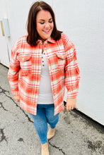 Load image into Gallery viewer, Layer Up Orange Plaid Flannel Button Down Shacket
