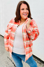 Load image into Gallery viewer, Layer Up Orange Plaid Flannel Button Down Shacket