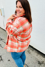 Load image into Gallery viewer, Layer Up Orange Plaid Flannel Button Down Shacket
