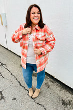 Load image into Gallery viewer, Layer Up Orange Plaid Flannel Button Down Shacket