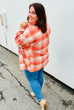Load image into Gallery viewer, Layer Up Orange Plaid Flannel Button Down Shacket