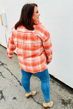 Load image into Gallery viewer, Layer Up Orange Plaid Flannel Button Down Shacket