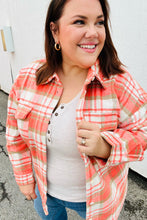Load image into Gallery viewer, Layer Up Orange Plaid Flannel Button Down Shacket