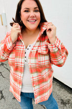 Load image into Gallery viewer, Layer Up Orange Plaid Flannel Button Down Shacket