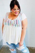 Load image into Gallery viewer, Multicolor Vertical Stripe V Neck Babydoll Top
