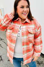 Load image into Gallery viewer, Layer Up Orange Plaid Flannel Button Down Shacket