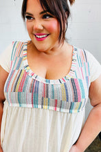 Load image into Gallery viewer, Multicolor Vertical Stripe V Neck Babydoll Top