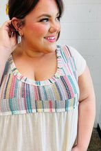 Load image into Gallery viewer, Multicolor Vertical Stripe V Neck Babydoll Top