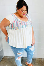 Load image into Gallery viewer, Multicolor Vertical Stripe V Neck Babydoll Top