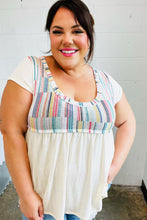 Load image into Gallery viewer, Multicolor Vertical Stripe V Neck Babydoll Top