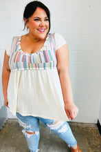 Load image into Gallery viewer, Multicolor Vertical Stripe V Neck Babydoll Top