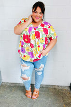 Load image into Gallery viewer, Multicolor Floral V Neck Dolman Top