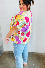 Load image into Gallery viewer, Multicolor Floral V Neck Dolman Top