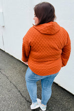 Load image into Gallery viewer, Feeling Bold Burnt Orange Quilted Quarter Snap Hoodie