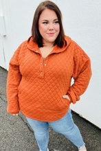 Load image into Gallery viewer, Feeling Bold Burnt Orange Quilted Quarter Snap Hoodie