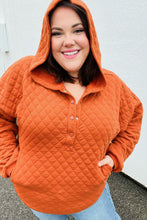 Load image into Gallery viewer, Feeling Bold Burnt Orange Quilted Quarter Snap Hoodie