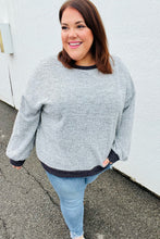 Load image into Gallery viewer, Break Free Grey Banded Two Tone Jacquard Knit Top
