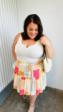 Load image into Gallery viewer, Multicolor Patchwork Two-Fer Rib Elastic Waist Belted Dress