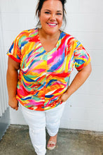 Load image into Gallery viewer, Watercolor Paint Strokes V Neck Top