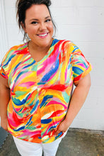 Load image into Gallery viewer, Watercolor Paint Strokes V Neck Top