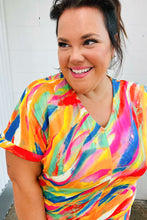 Load image into Gallery viewer, Watercolor Paint Strokes V Neck Top
