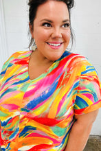 Load image into Gallery viewer, Watercolor Paint Strokes V Neck Top