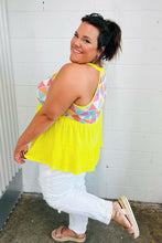 Load image into Gallery viewer, Yellow Geometric Knit Babydoll Halter Top