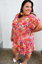 Load image into Gallery viewer, Vibrant Multicolor Floral Print Surplice Romper
