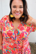 Load image into Gallery viewer, Vibrant Multicolor Floral Print Surplice Romper