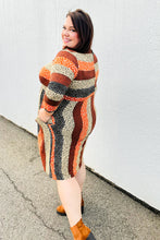 Load image into Gallery viewer, Love You Truly Taupe &amp; Black Leopard Stripe Fit &amp; Flare Dress