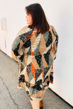 Load image into Gallery viewer, Feeling Bold Taupe &amp; Chocolate Boho Patchwork Midi Dress