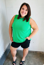 Load image into Gallery viewer, Sea Green Frill Mock Neck Crinkle Top