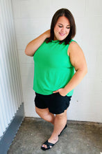 Load image into Gallery viewer, Sea Green Frill Mock Neck Crinkle Top