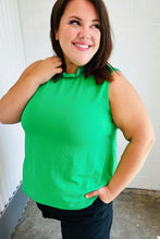 Load image into Gallery viewer, Sea Green Frill Mock Neck Crinkle Top