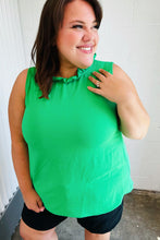 Load image into Gallery viewer, Sea Green Frill Mock Neck Crinkle Top