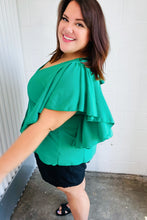 Load image into Gallery viewer, Sea Green Button Ruffle Woven Top
