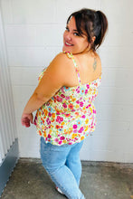 Load image into Gallery viewer, Daffodil Floral Smocked Shoulder Tie Top