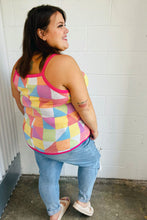 Load image into Gallery viewer, Multicolor Geometric Waffle Knit Sleeveless Top