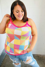 Load image into Gallery viewer, Multicolor Geometric Waffle Knit Sleeveless Top