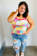 Load image into Gallery viewer, Multicolor Geometric Waffle Knit Sleeveless Top