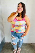 Load image into Gallery viewer, Multicolor Geometric Waffle Knit Sleeveless Top