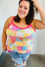 Load image into Gallery viewer, Multicolor Geometric Waffle Knit Sleeveless Top