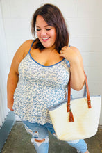Load image into Gallery viewer, Vintage Ivory &amp; Denim Floral Babydoll Top