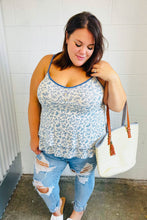 Load image into Gallery viewer, Vintage Ivory &amp; Denim Floral Babydoll Top