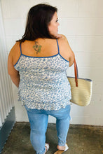 Load image into Gallery viewer, Vintage Ivory &amp; Denim Floral Babydoll Top