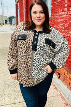 Load image into Gallery viewer, Fun Days Ahead Camel Leopard Color Block Button Down Pullover
