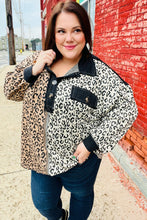 Load image into Gallery viewer, Fun Days Ahead Camel Leopard Color Block Button Down Pullover