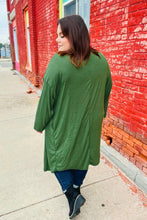 Load image into Gallery viewer, Over The Moon Olive Hacci Midi Open Cardigan