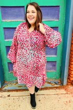 Load image into Gallery viewer, Ruffles &amp; Champagne Fuchsia Dot Tie V Neck Ruffle Dress